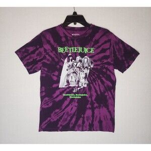 Beetlejuice Purple Black Tie Dye T Shirt Movie Cover Halloween Size Mens Medium